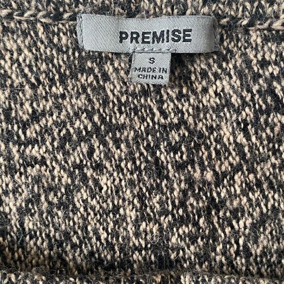 Premise Sweater Cotton Wool Blend Black And Tan - Picture 9 of 12